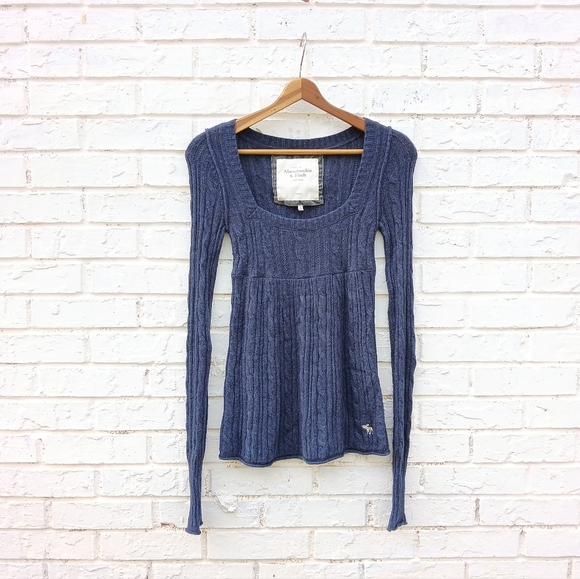 Abercrombie & Fitch Sweaters - Vintage Y2K Abercrombie & Fitch Babydoll Cable Knit Sweater